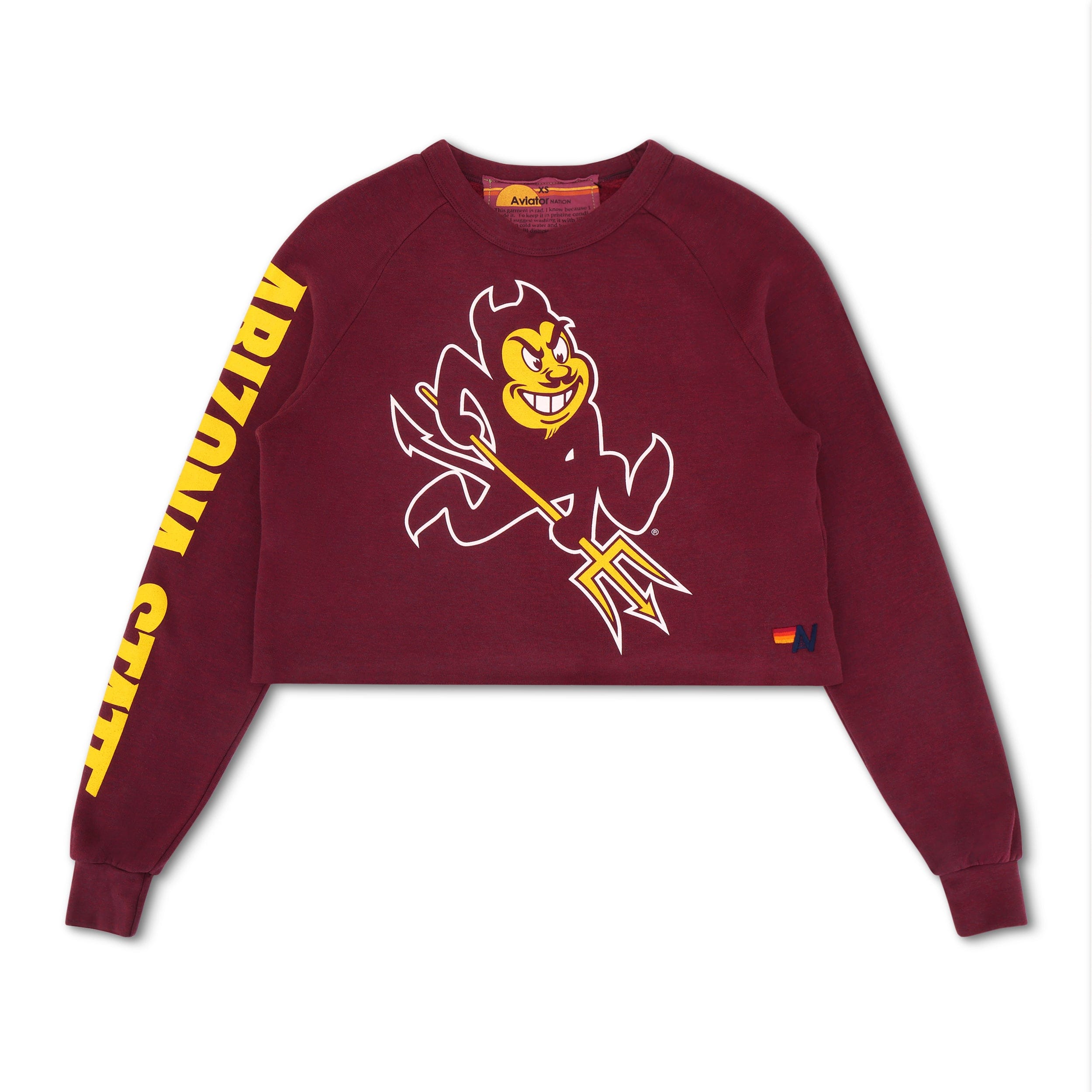 ASU BOLT CROPPED CREW SWEATSHIRT - MAROON - Image 3
