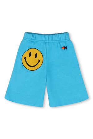 SMILEY KIDS SWEATSHORTS - NEON BLUE