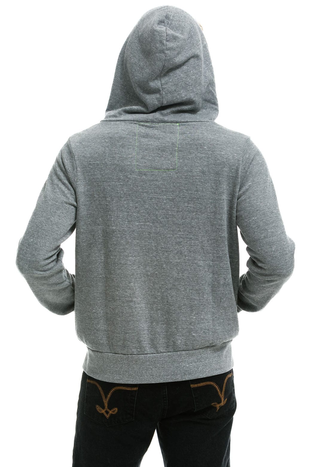 5 STRIPE HOODIE - HEATHER GREY // BLUE - Image 5
