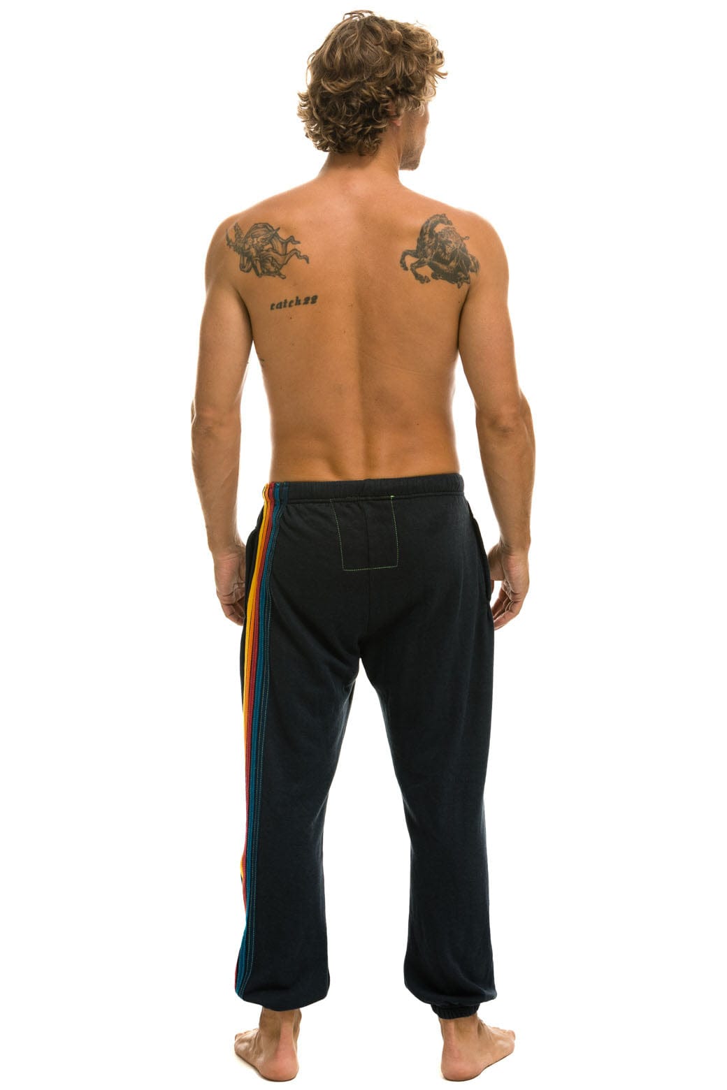 5 STRIPE SWEATPANTS - CHARCOAL - Image 4