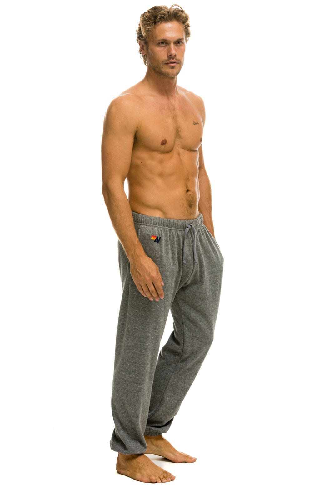 5 STRIPE SWEATPANTS - HEATHER GREY - Image 3
