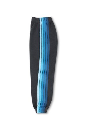 KID'S 5 STRIPE SWEATPANTS - CHARCOAL // BLUE