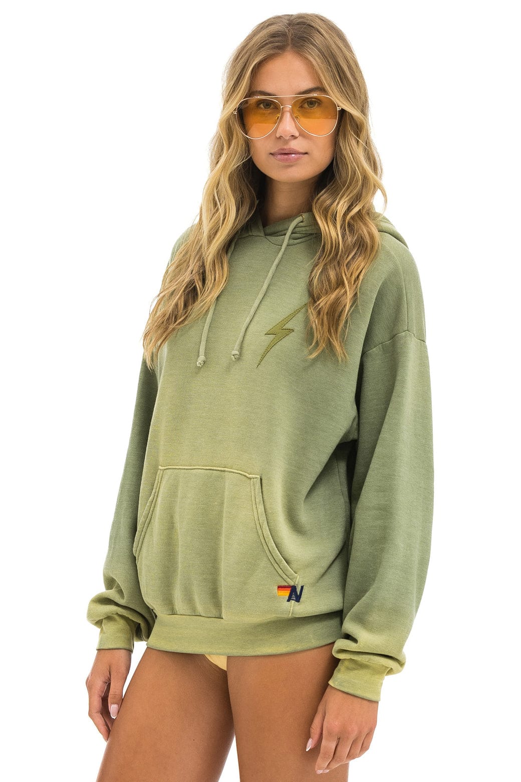 BOLT STITCH 2 RELAXED PULLOVER HOODIE - FADED ARMY - Image 5
