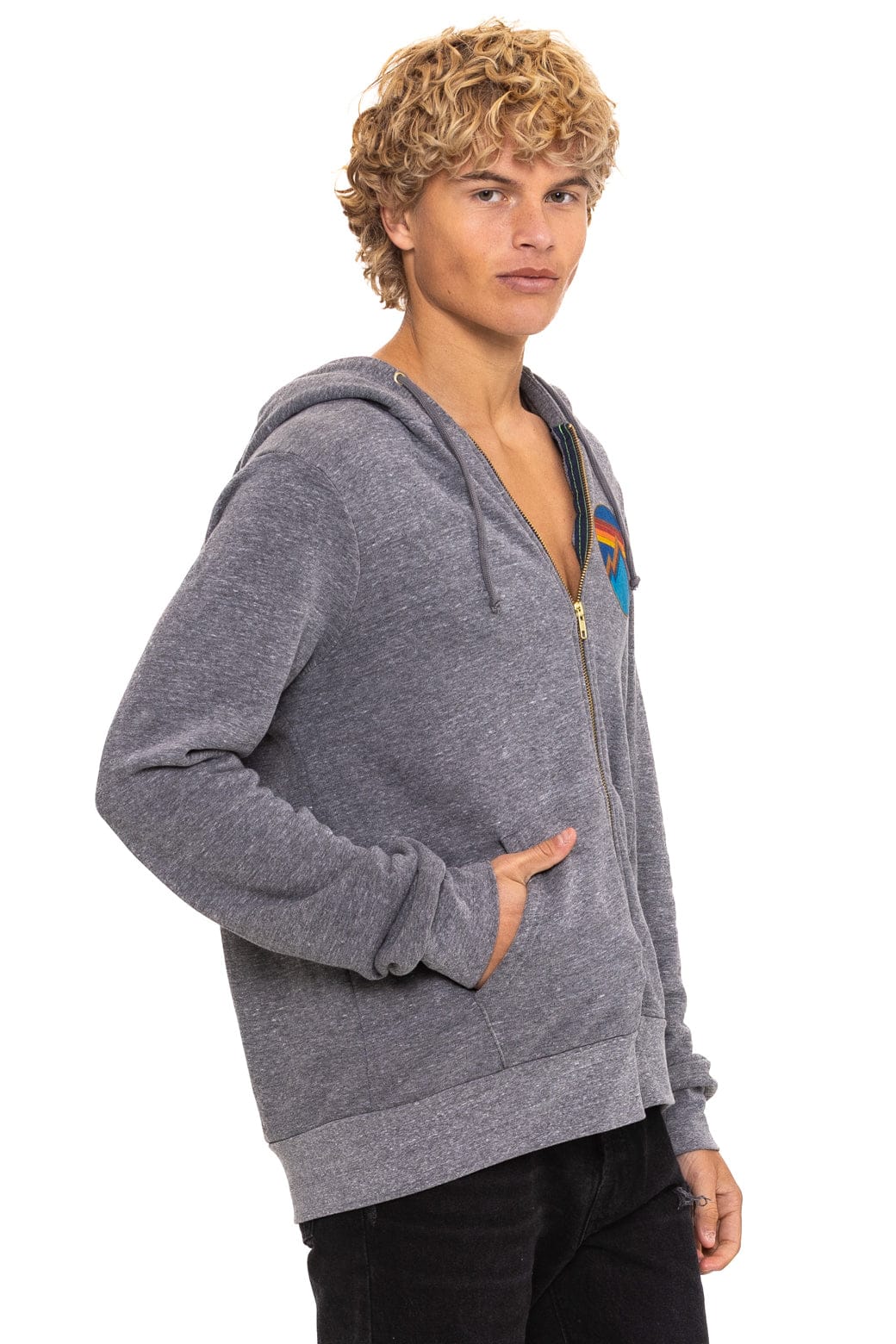 ALL SEASONS CIRCLE ZIP HOODIE - HEATHER GREY - Image 6