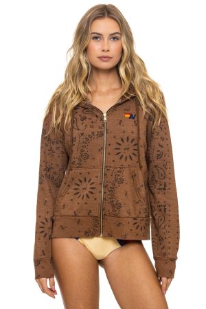 BANDANA ZIP HOODIE - CINNAMON