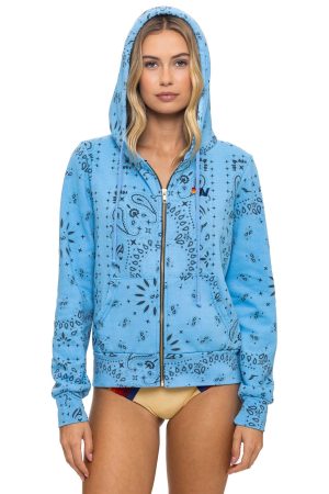 BANDANA ZIP HOODIE - SKY