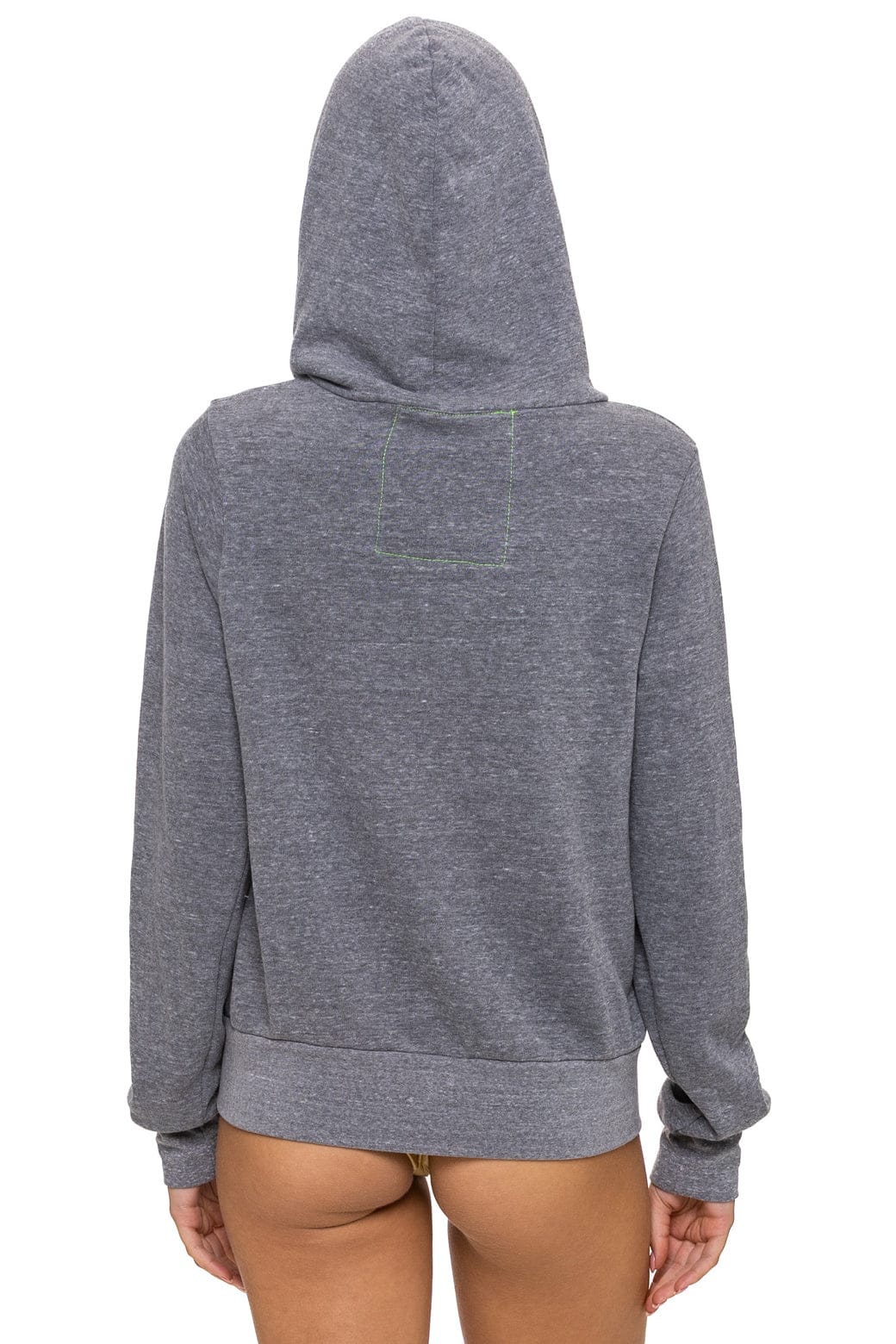 MOUNTAIN STITCH CHEVRON 4 ZIP HOODIE - HEATHER GREY - Image 10