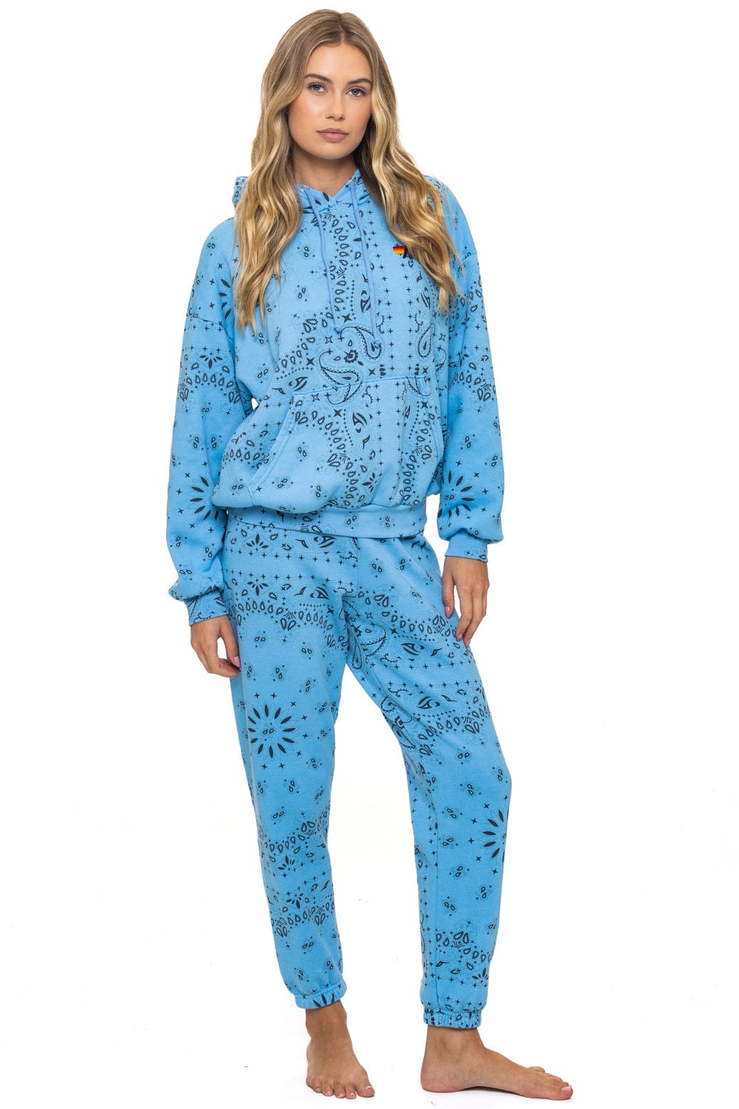 BANDANA RELAXED PULLOVER HOODIE - SKY - Image 12