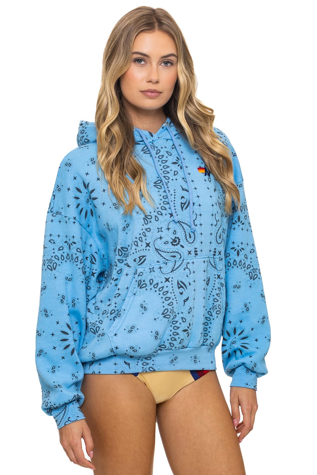 BANDANA RELAXED PULLOVER HOODIE - SKY - Image 7