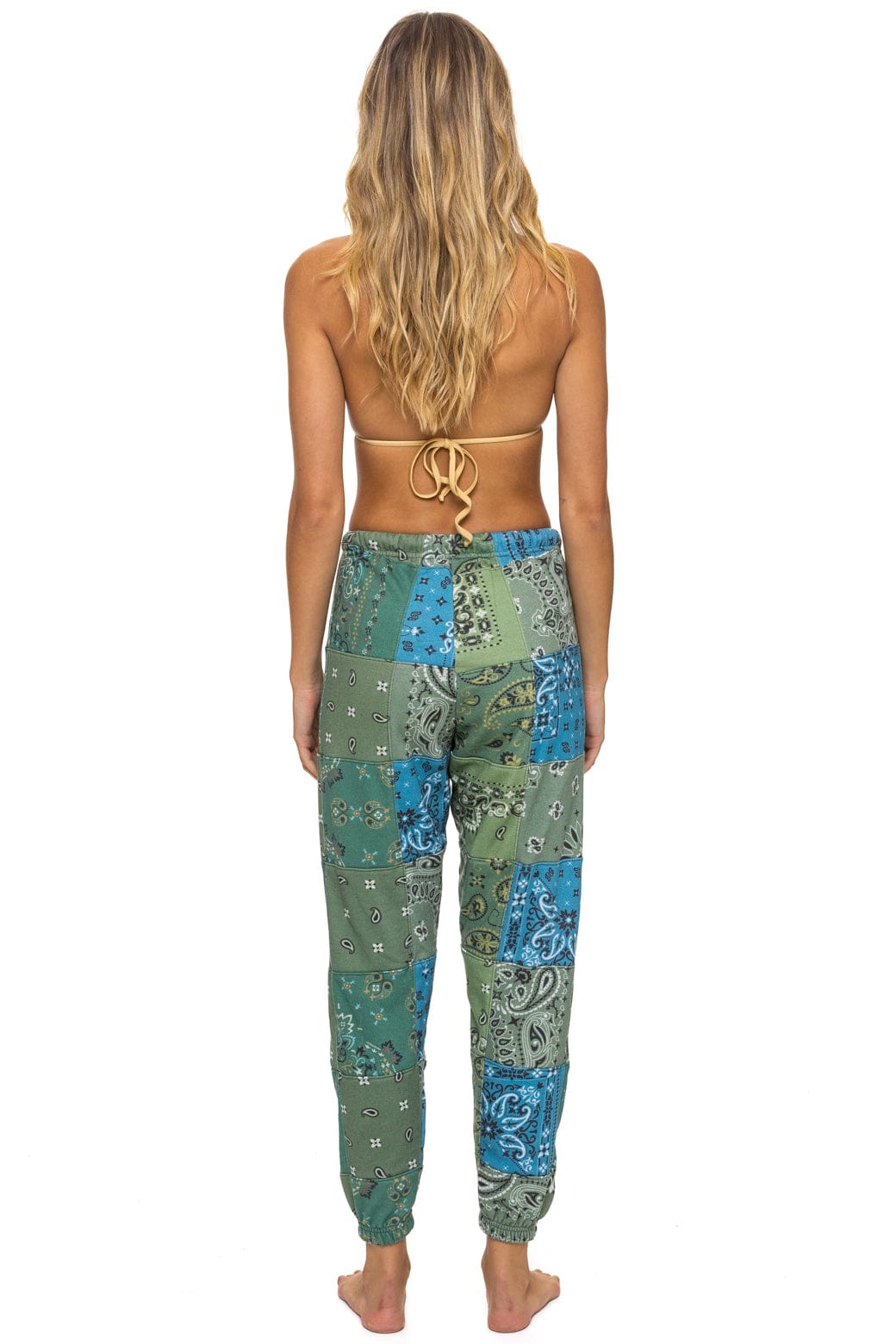BANDANA QUILTED SWEATPANTS - GREEN - Image 6