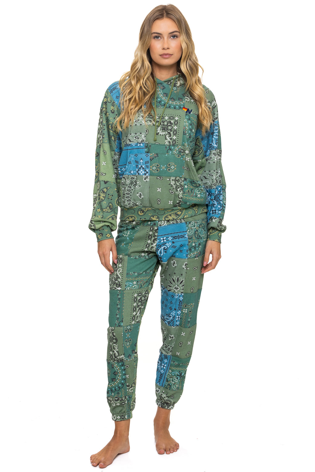 BANDANA QUILTED SWEATPANTS - GREEN - Image 2