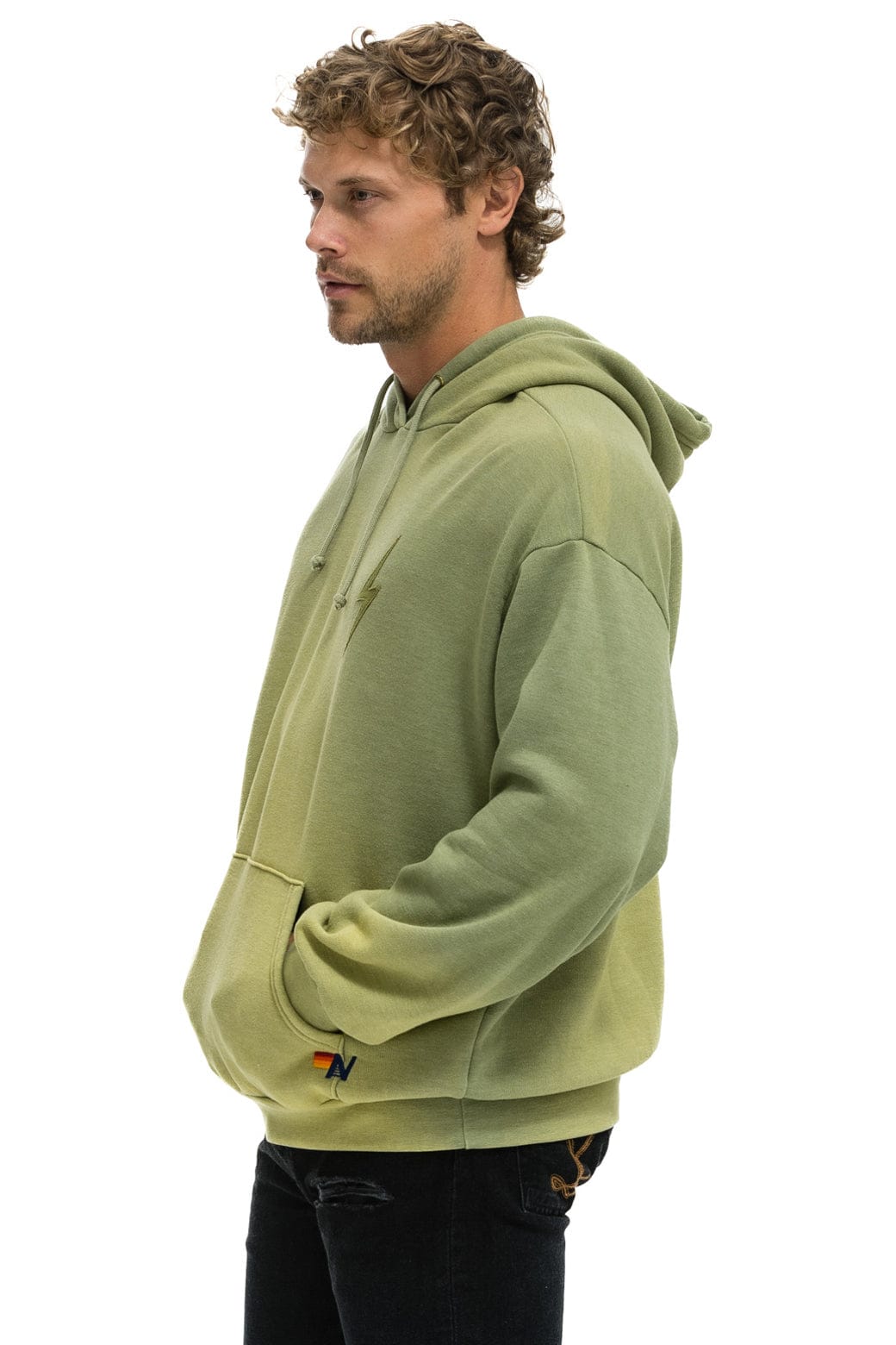 BOLT STITCH 2 RELAXED PULLOVER HOODIE - FADED ARMY - Image 6