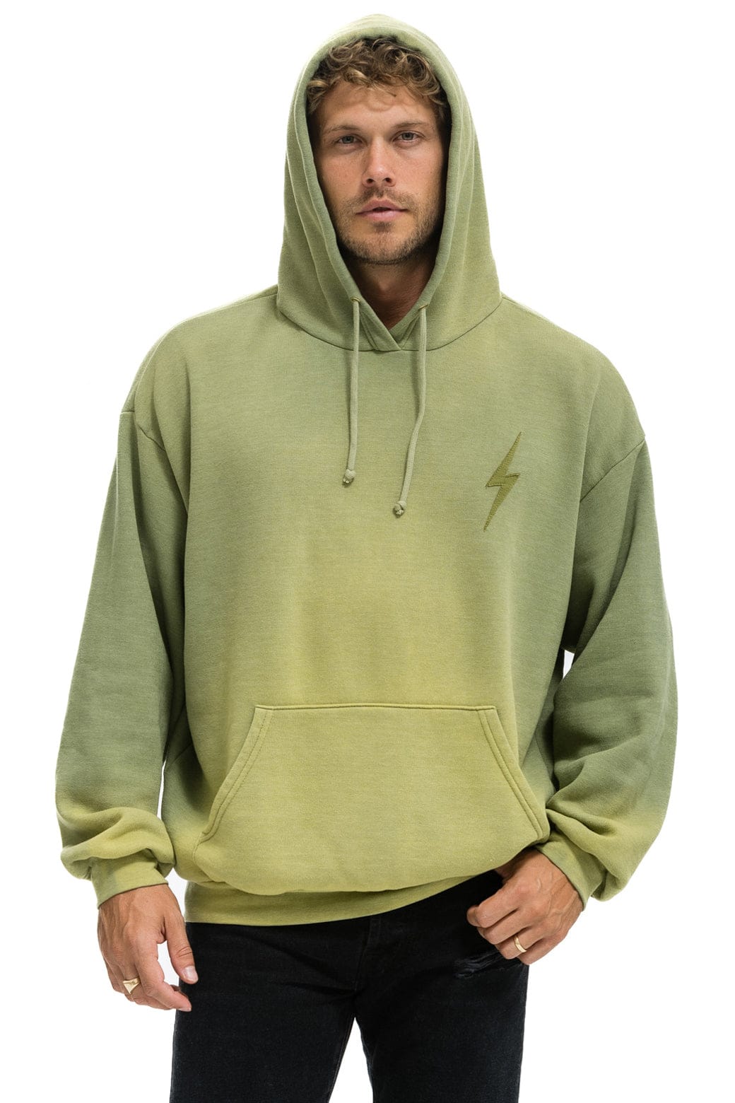 BOLT STITCH 2 RELAXED PULLOVER HOODIE - FADED ARMY - Image 2