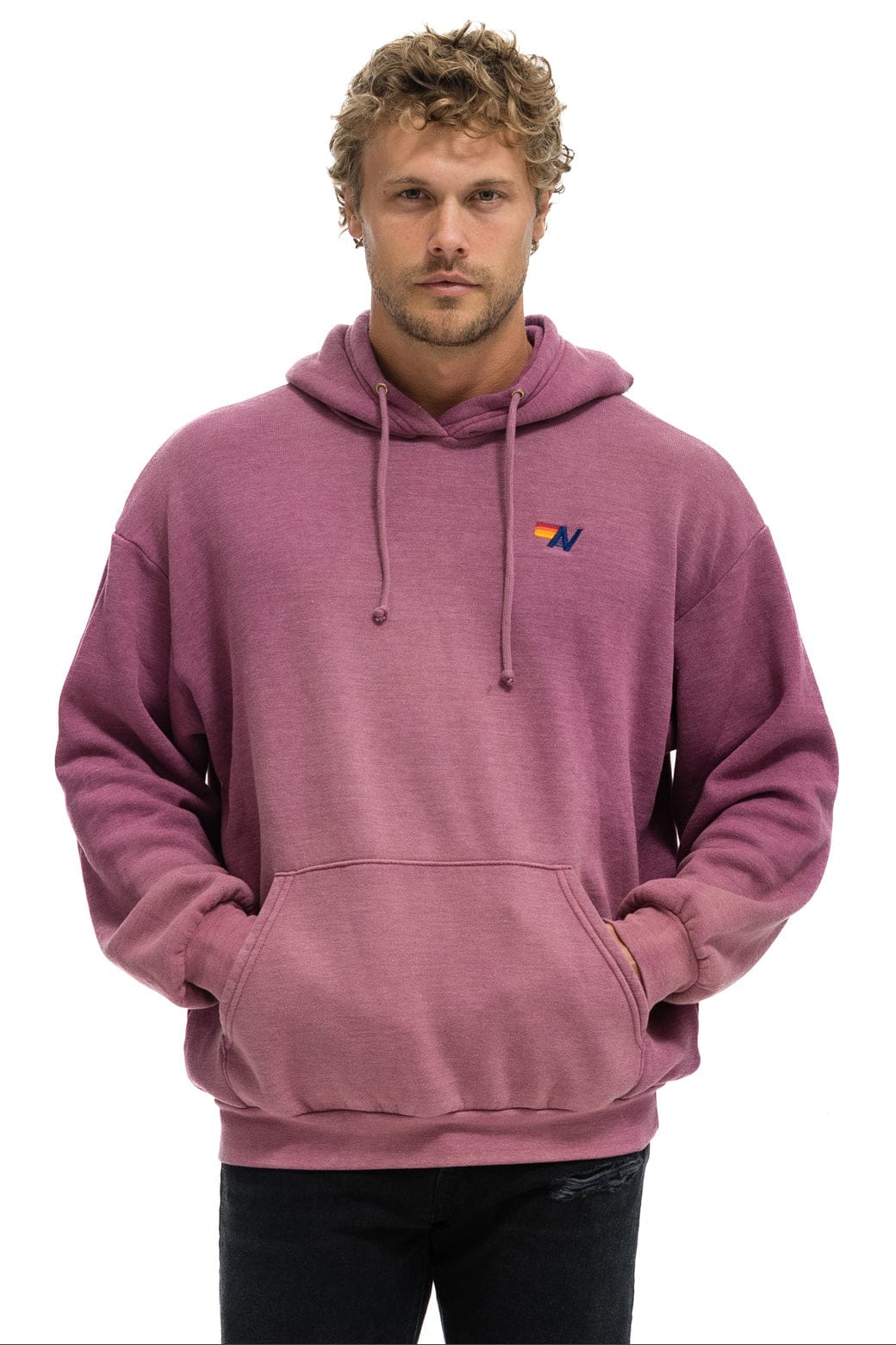 ESSENTIAL RELAXED PULLOVER HOODIE - FADED BERRY - Image 4