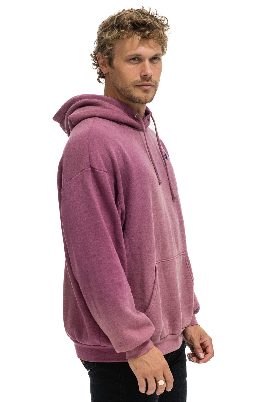 ESSENTIAL RELAXED PULLOVER HOODIE - FADED BERRY - Image 6