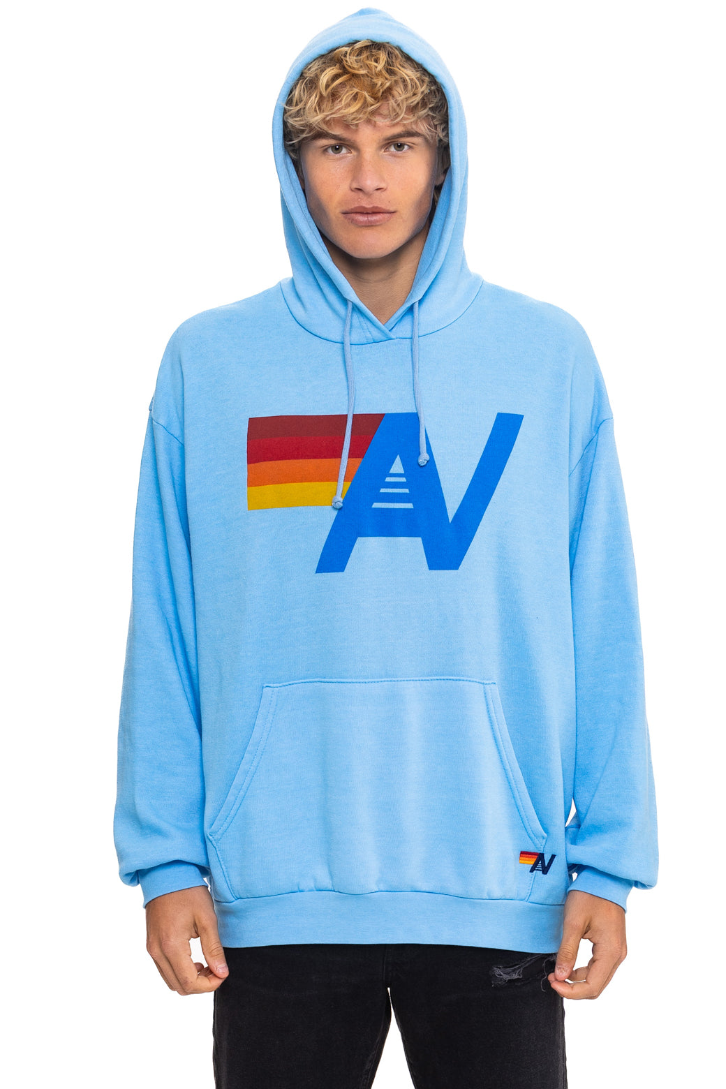 LOGO PULLOVER RELAXED HOODIE - SKY - Image 2