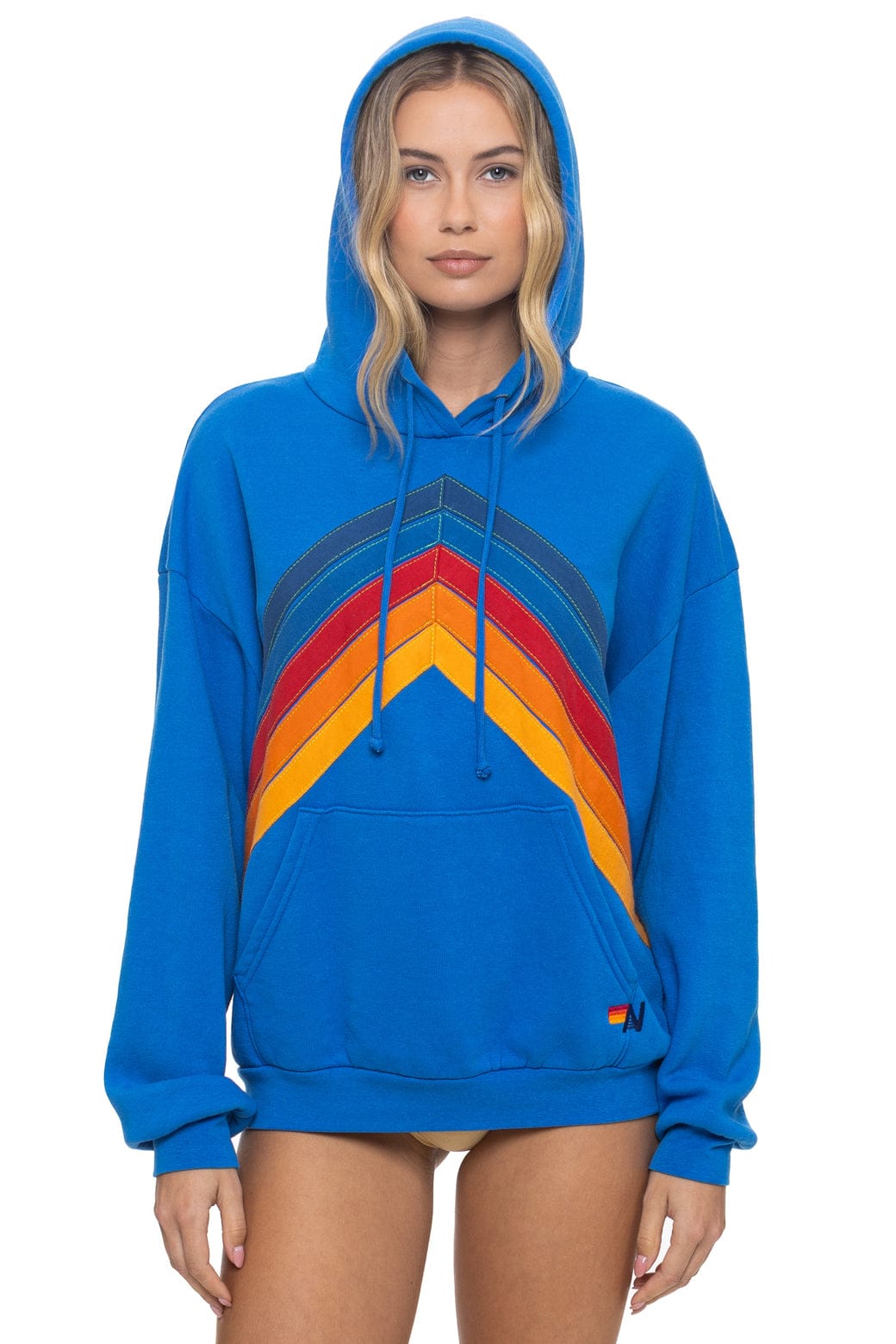 MOUNTAIN STITCH CHEVRON PULLOVER HOODIE RELAXED - ADVENTURE BLUE
