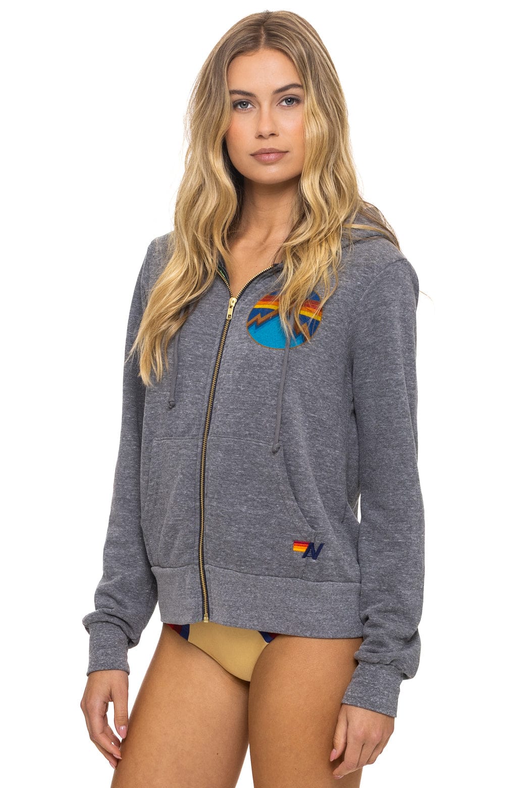 ALL SEASONS CIRCLE ZIP HOODIE - HEATHER GREY - Image 3