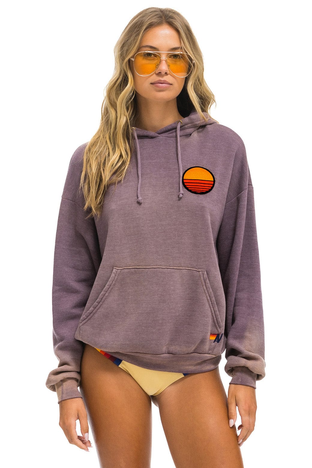 SUNSET PATCH PULLOVER RELAXED HOODIE - FADED MOCHA - Image 7
