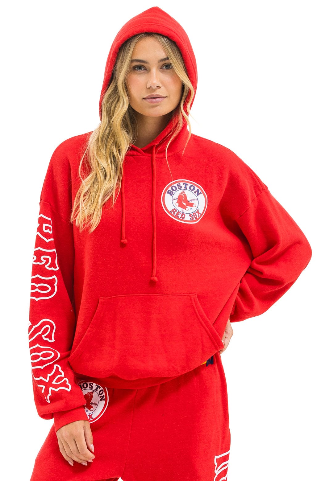 RED SOX RELAXED PULLOVER HOODIE - RED - Image 6