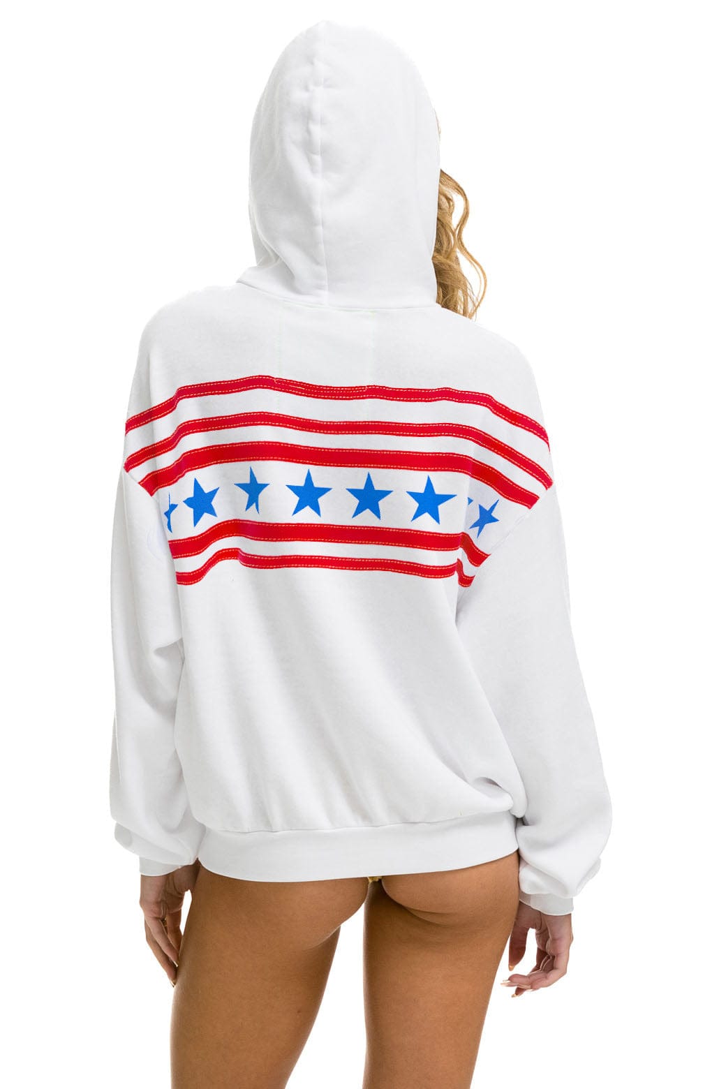 STARS RELAXED PULLOVER HOODIE - WHITE // USA - Image 3