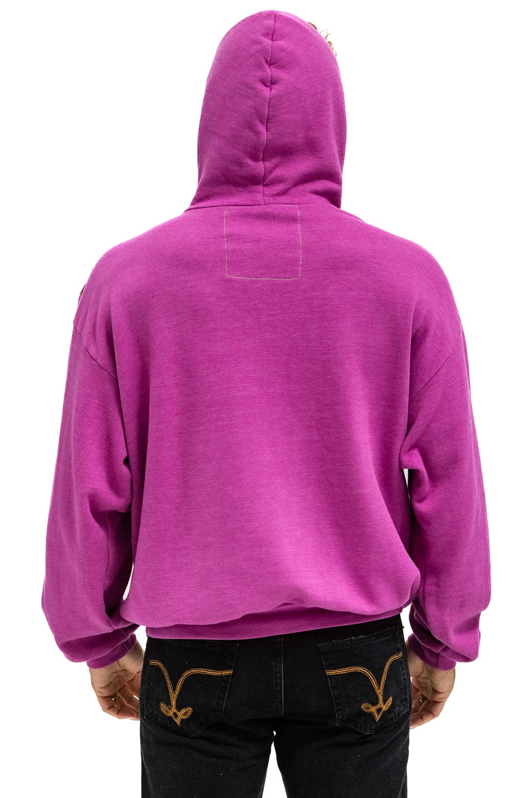 WAVE STRIPE 4 PULLOVER HOODIE RELAXED - MAGENTA // ORANGE - Image 6