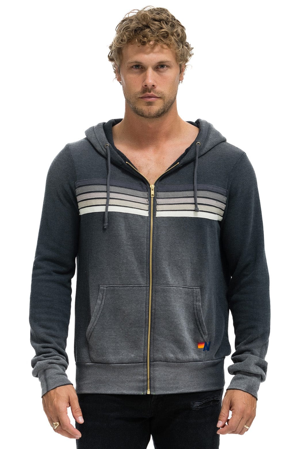5 STRIPE HOODIE - FADED SMOKE - Image 2