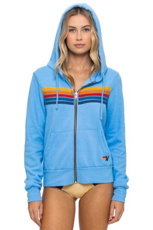 5 STRIPE HOODIE - SKY