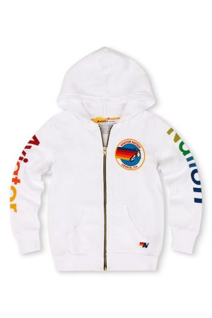 KID'S AVIATOR NATION ZIP HOODIE - WHITE