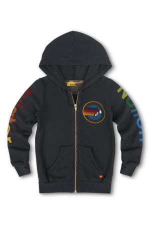 KID'S AVIATOR NATION ZIP HOODIE - CHARCOAL