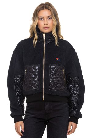 TEDDY FULL ZIP JACKET - BLACK