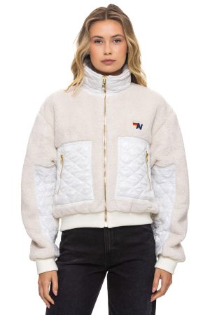 TEDDY FULL ZIP JACKET - VINTAGE WHITE