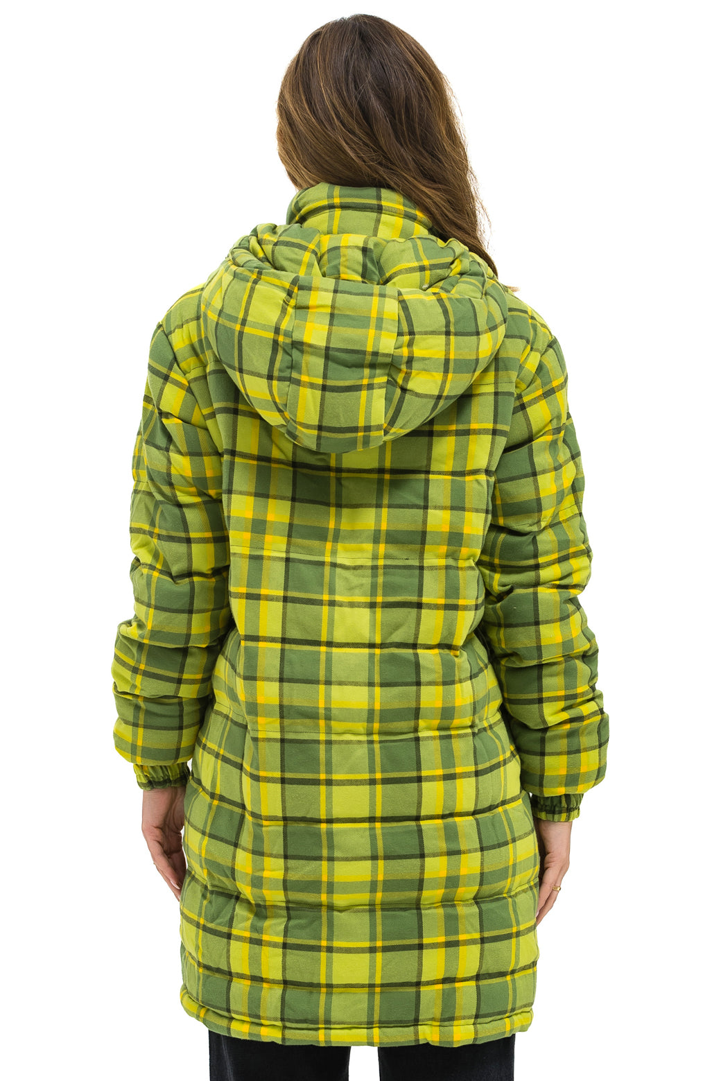 PLAID UNISEX LONG TREKKER JACKET - AVOCADO PLAID - Image 7