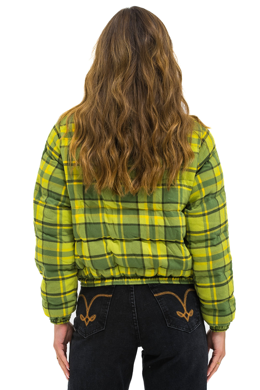 APRES PLAID PUFFER JACKET - AVOCADO PLAID - Image 3