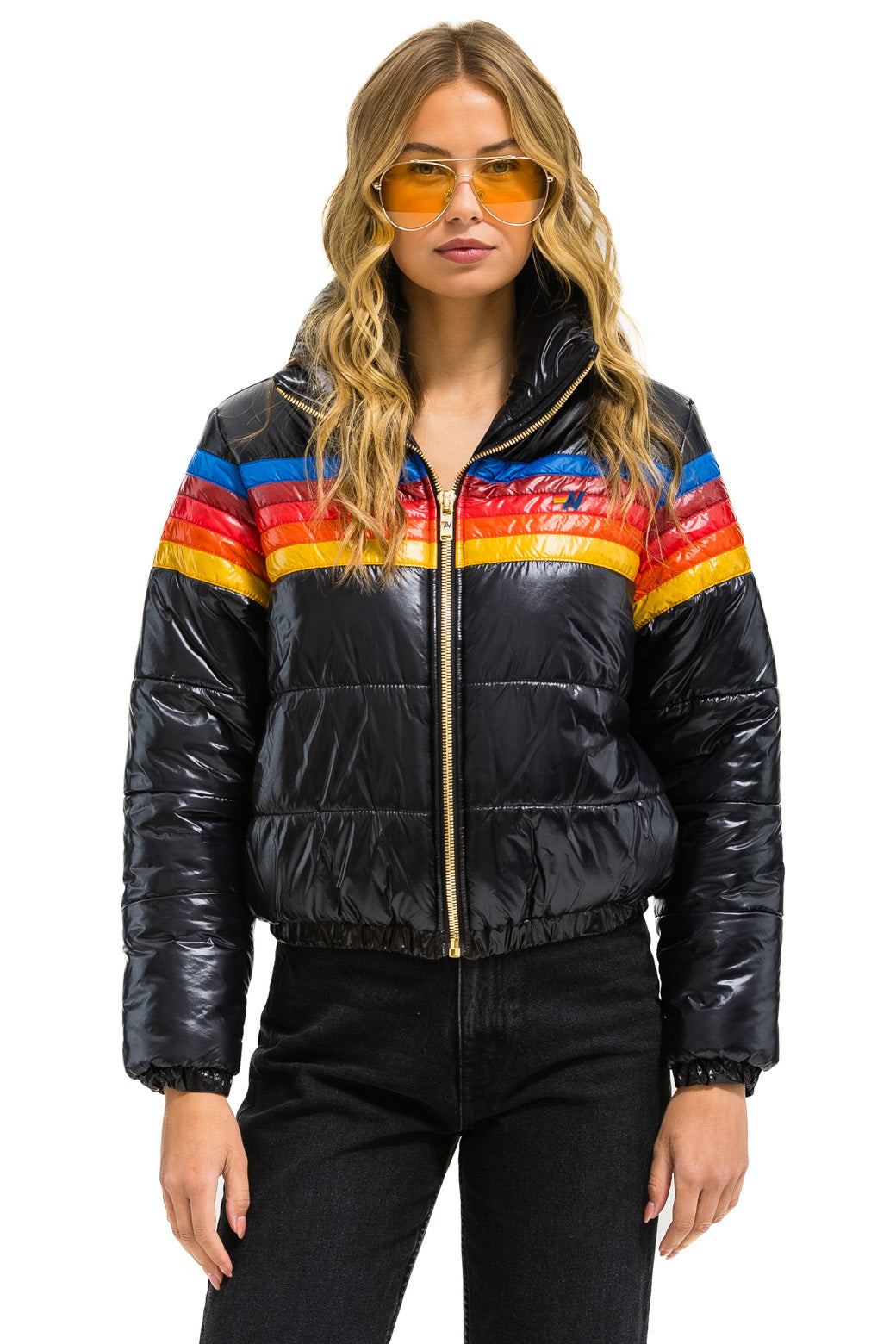 5 STRIPE APRES JACKET - GLOSSY BLACK
