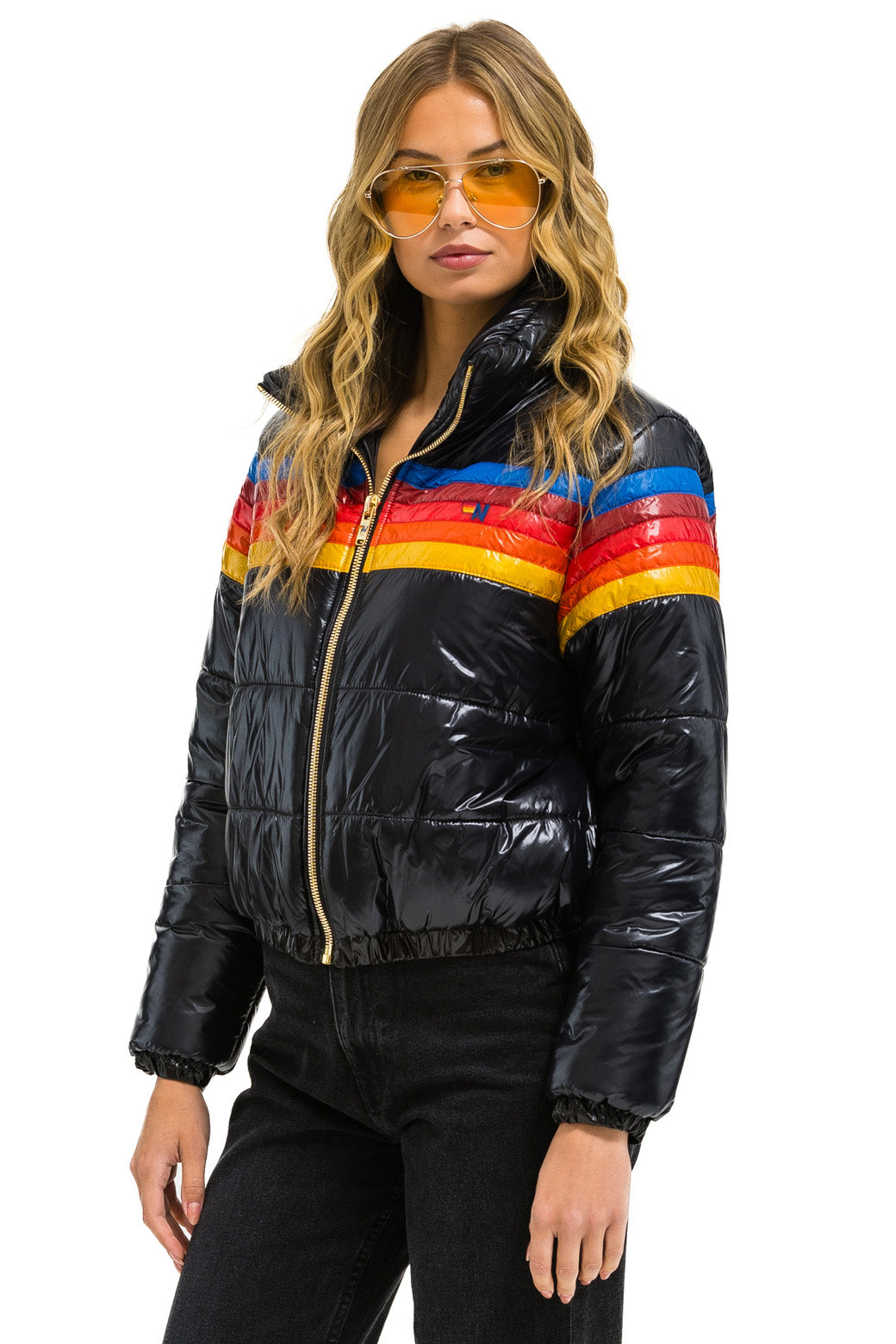 5 STRIPE APRES JACKET - GLOSSY BLACK - Image 2