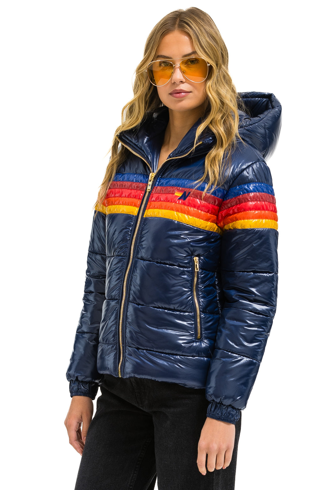 5 STRIPE TREKKER JACKET - GLOSSY NAVY - Image 4