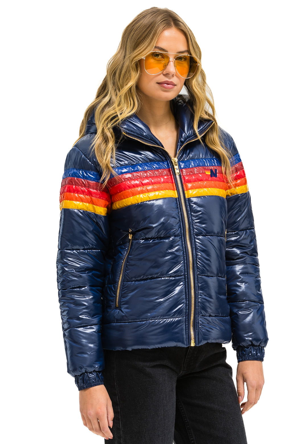 5 STRIPE TREKKER JACKET - GLOSSY NAVY - Image 2