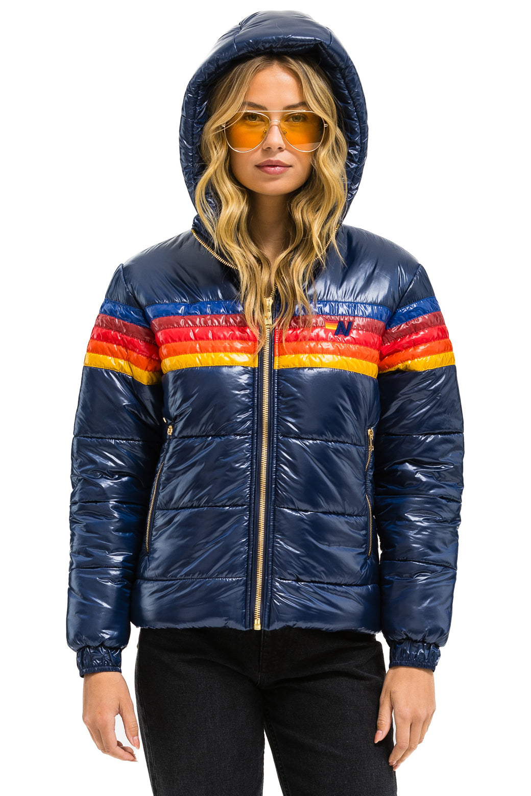 5 STRIPE TREKKER JACKET - GLOSSY NAVY - Image 3
