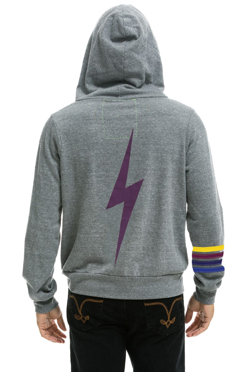 LSU BOLT ZIP HOODIE - HEATHER GREY - Image 2