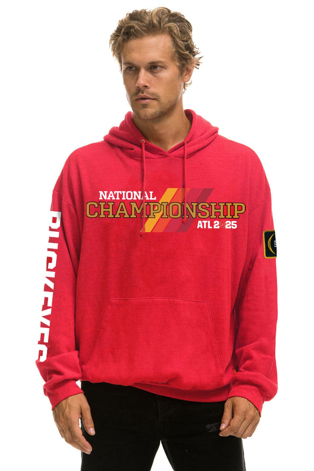 OHIO STATE CFP 2025 UNISEX RELAXED PULLOVER HOODIE - RED - Image 3