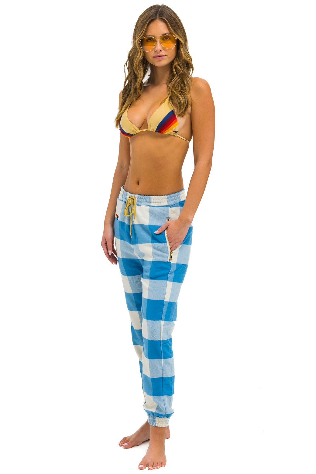 UNISEX PLAID LODGE PANT - SKY PLAID - Image 3