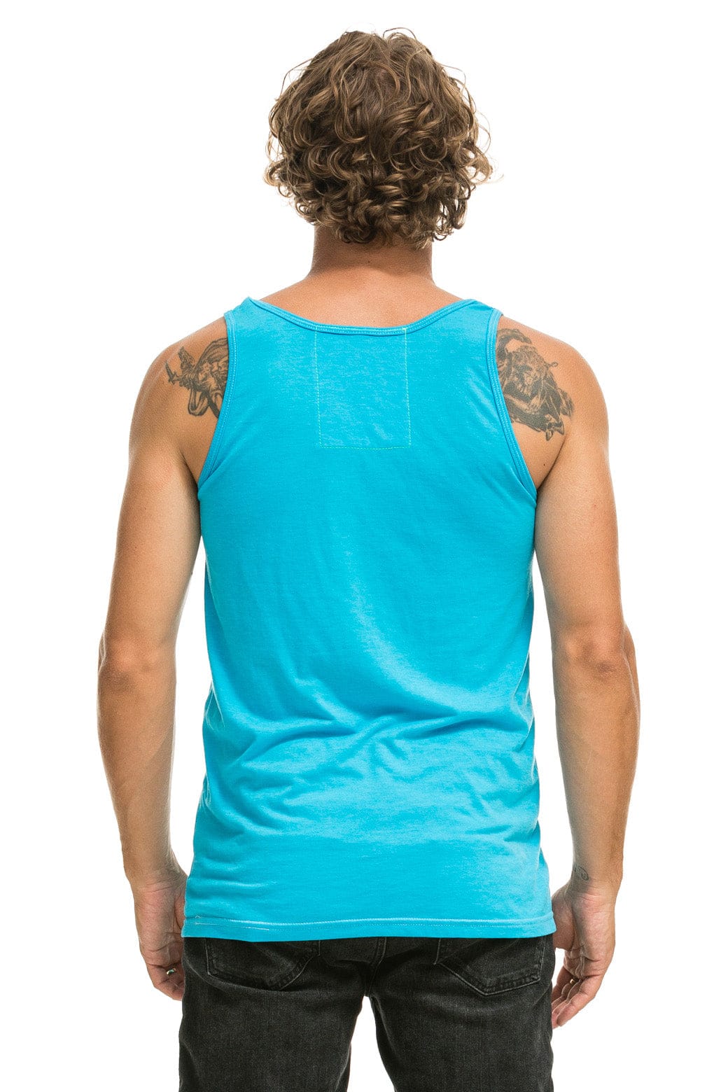 MEN'S LOGO TANK - NEON BLUE - Image 3