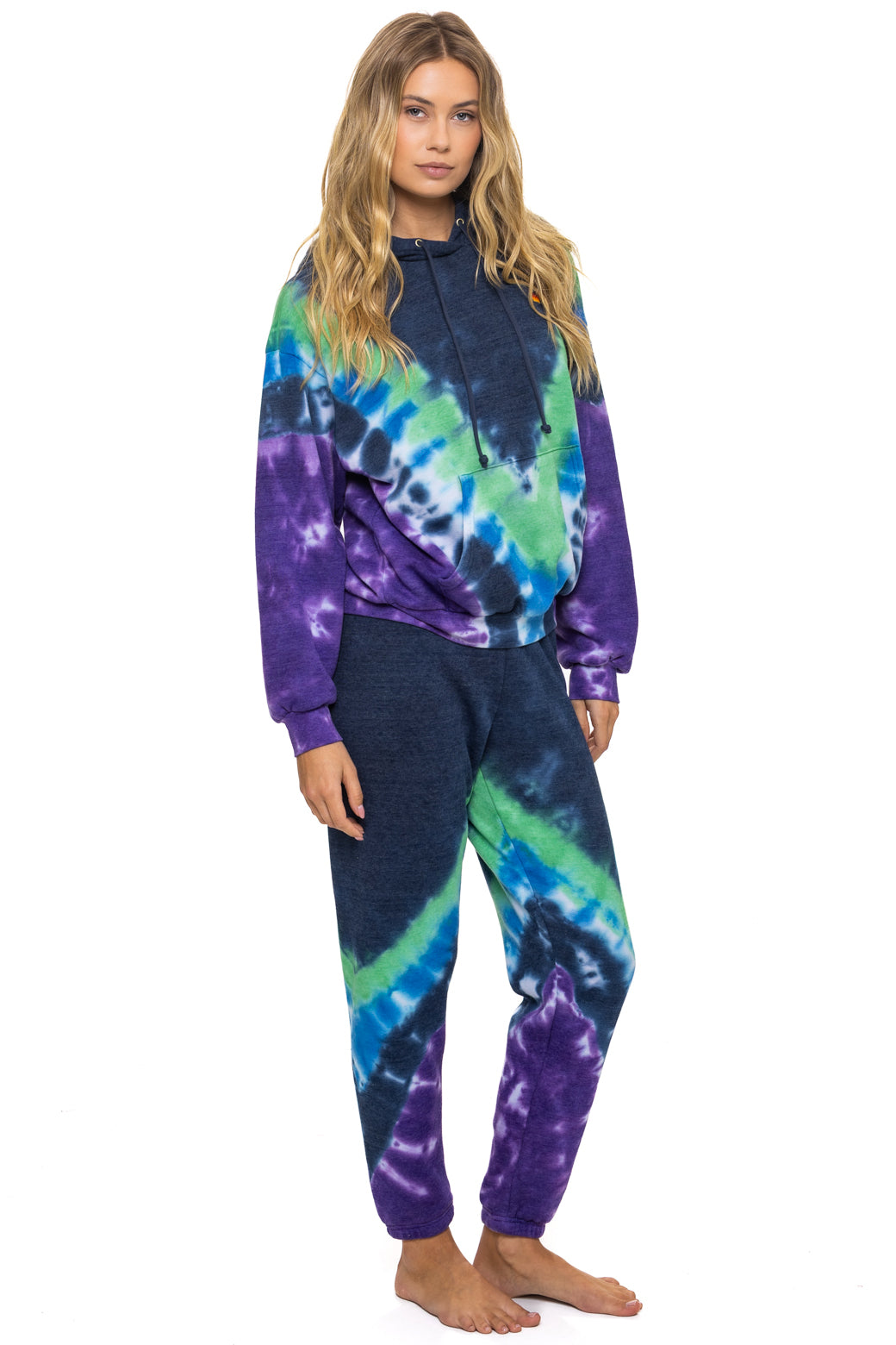 HAND DYED V SWEATPANTS - TIE DYE MIDNIGHT // PURPLE - Image 6
