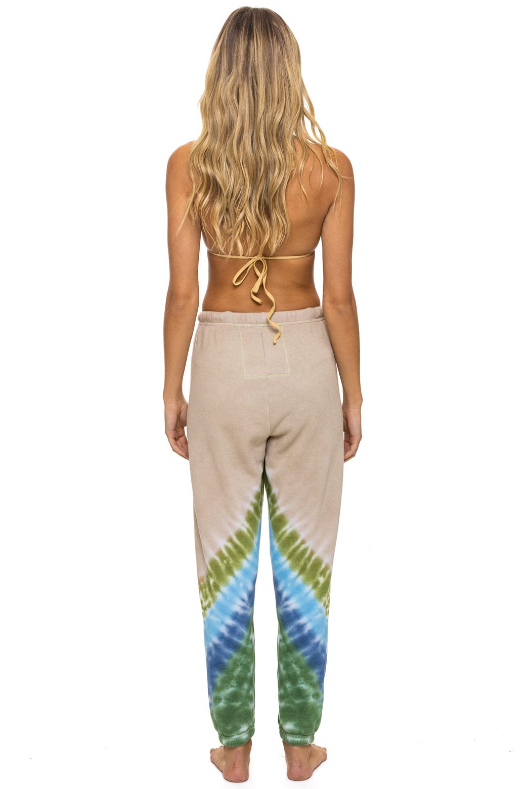HAND DYED V SWEATPANTS - TIE DYE SAND // BLUE GREEN - Image 7