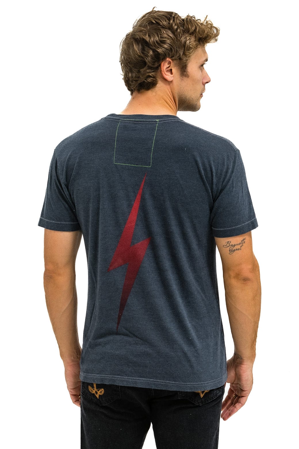 UNIVERSITY OF OKLAHOMA BOLT CREW TEE SHIRT - CHARCOAL - Image 6
