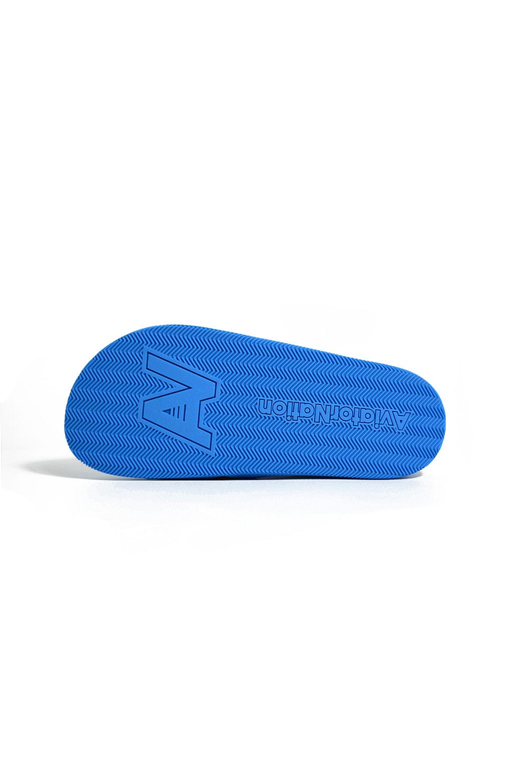 AVIATOR NATION LOGO RAINBOW 4 STRIPE SLIDES - OCEAN BLUE - Image 4