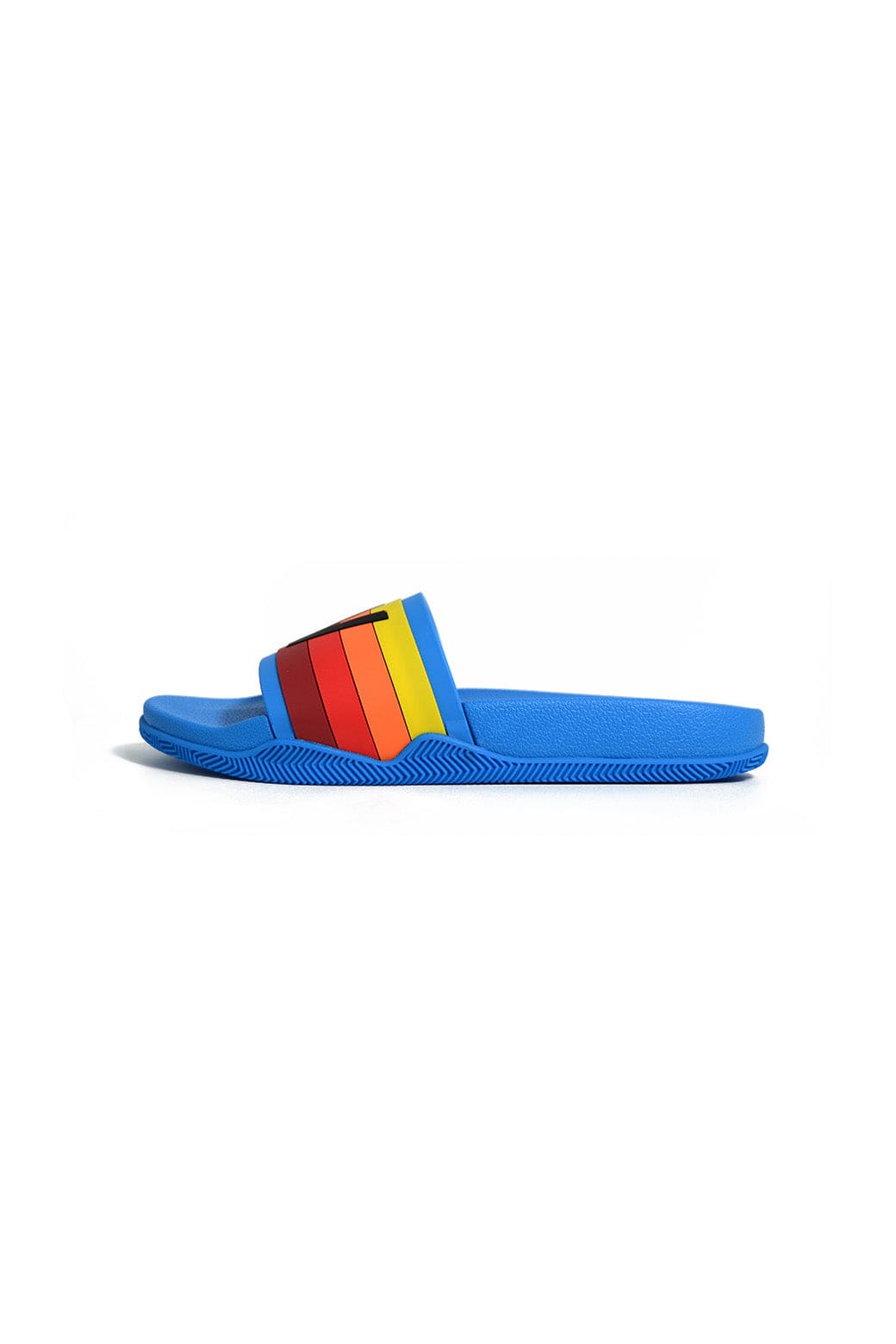AVIATOR NATION LOGO RAINBOW 4 STRIPE SLIDES - OCEAN BLUE - Image 3