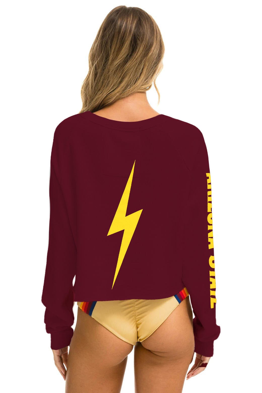 ASU BOLT CROPPED CREW SWEATSHIRT - MAROON - Image 2
