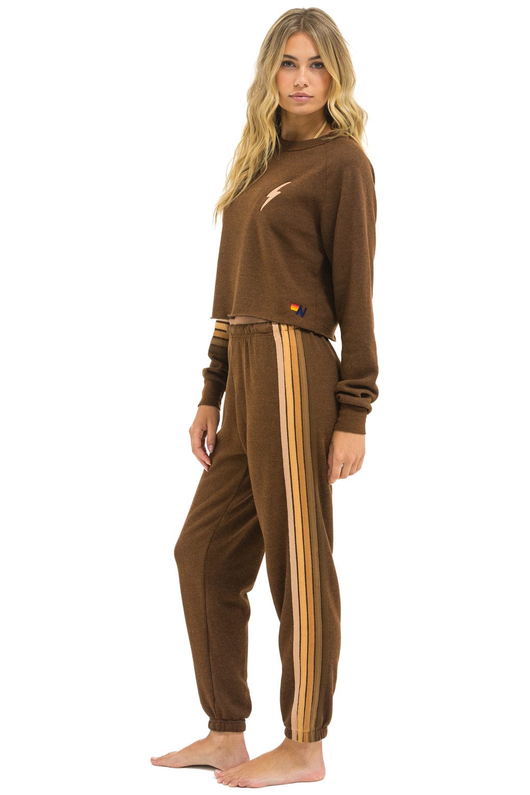5 STRIPE SWEATPANTS - CHOCOLATE // ESPRESSO - Image 5